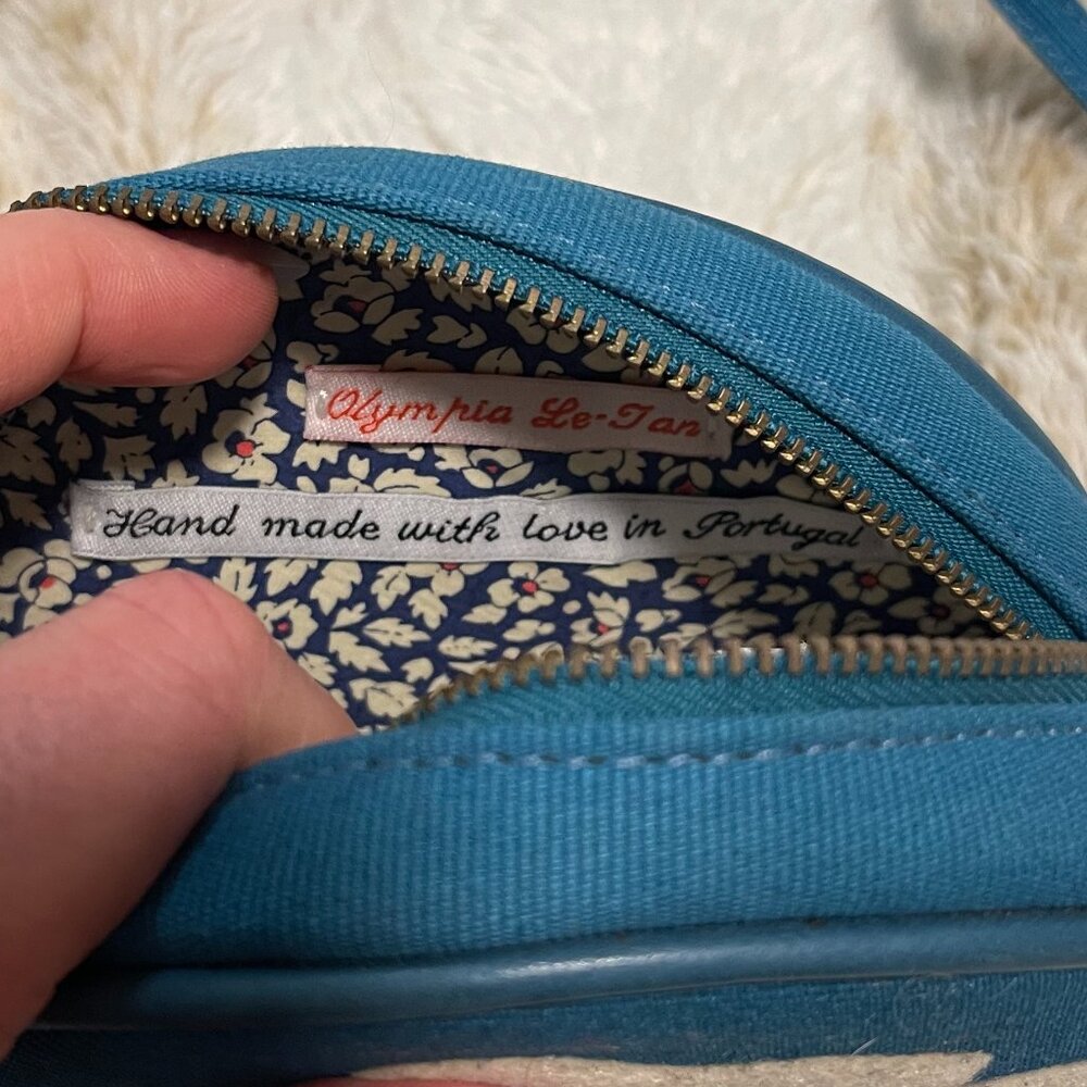 RARE LIMITED EDITION Olympia Le-Tan "Voyages" Caviar Clutch Capri Blue - Picture 3 of 6